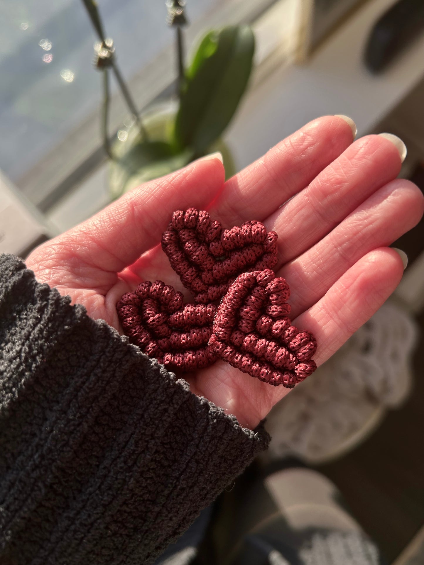Macrame Heart Fridge Magnets - Handmade Magnet Set for Home Decor Set of 3