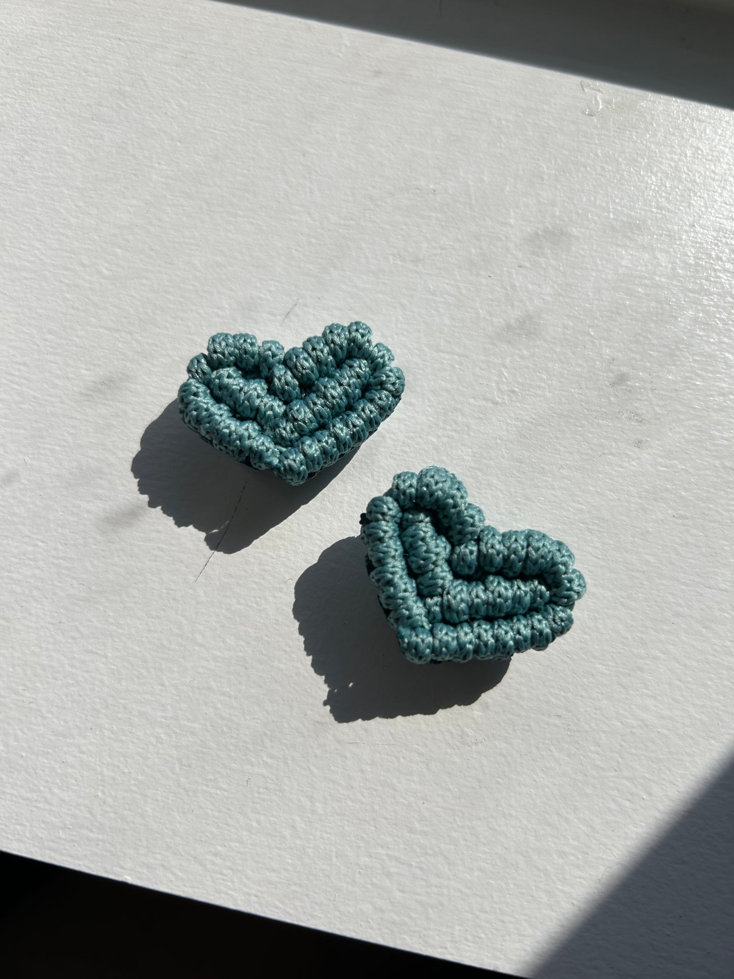 Macrame Heart Fridge Magnets Set of 2