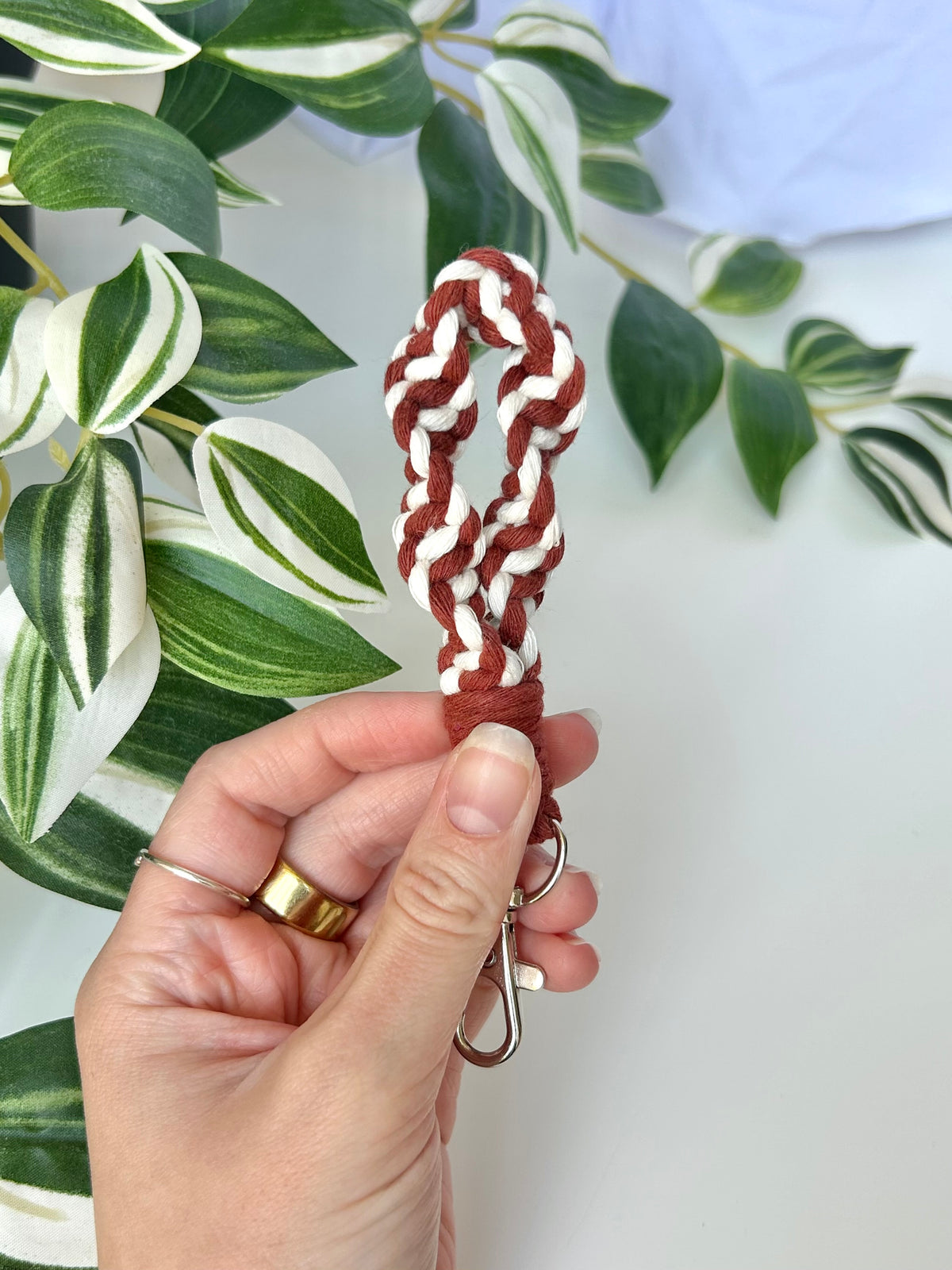 Twisted Macrame Finger Loop Keychain