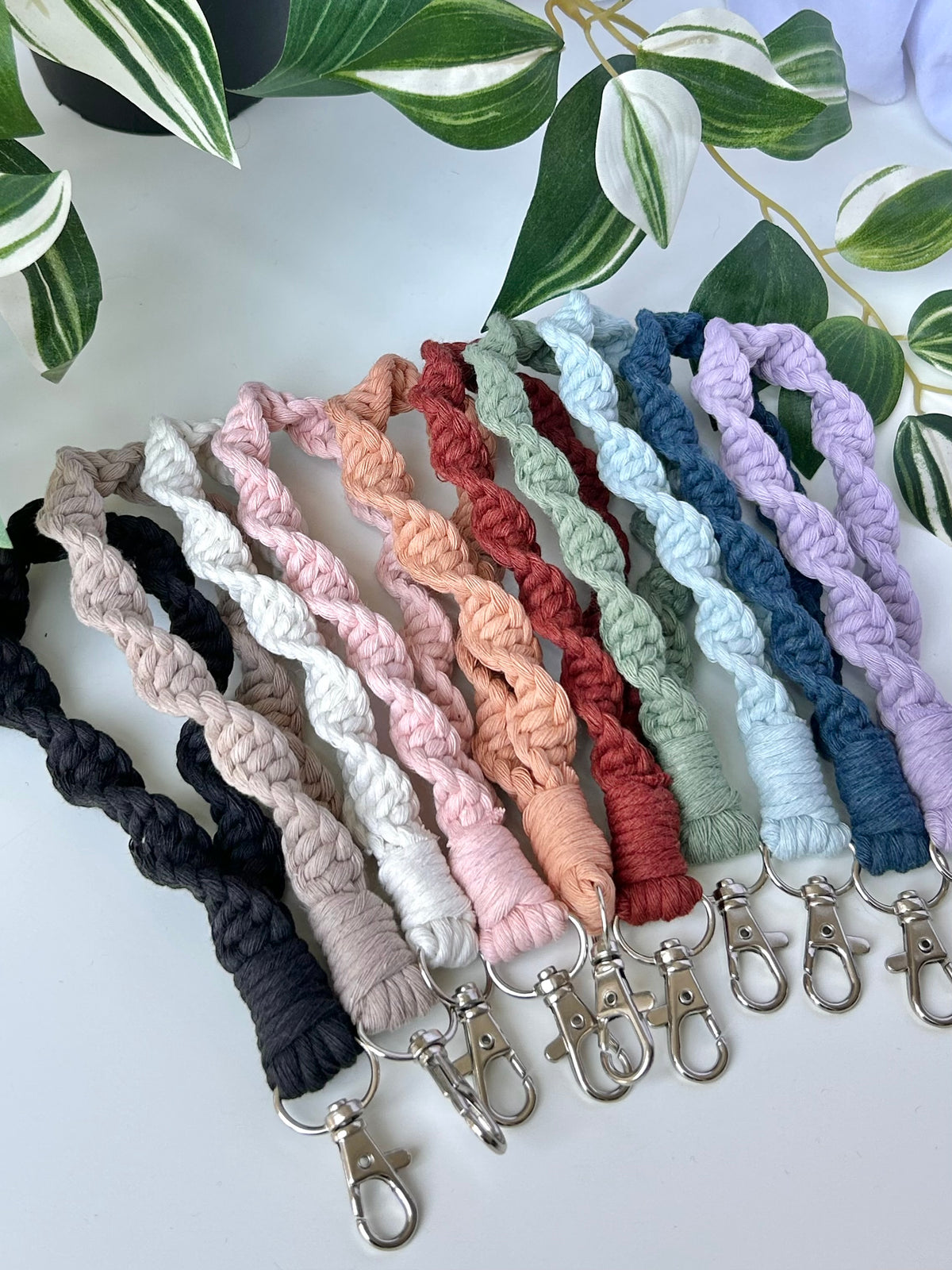 Twisted Macrame Wristlet Keychain
