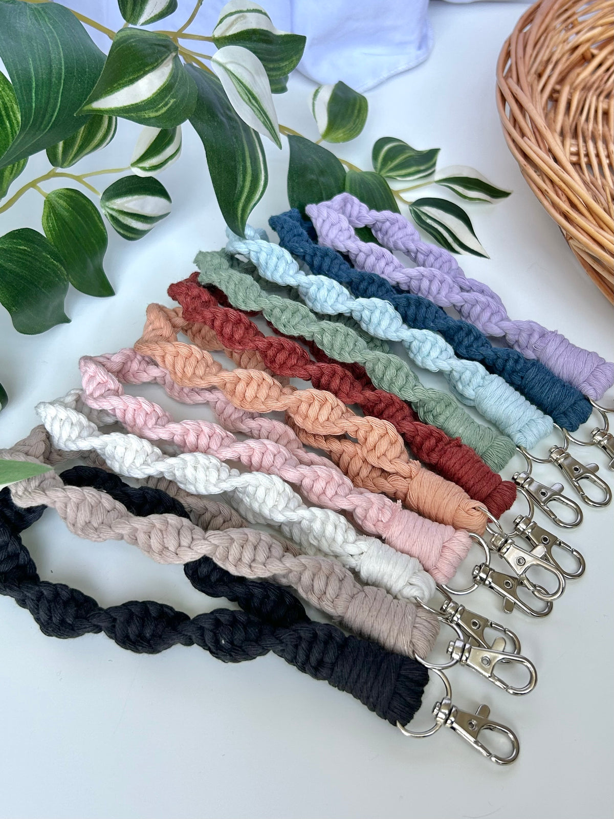 Twisted Macrame Wristlet Keychain