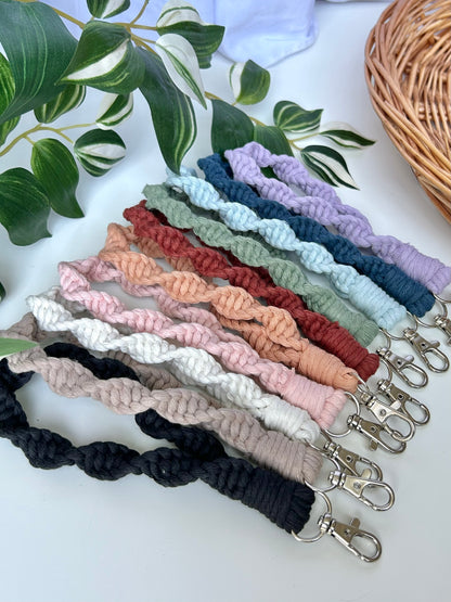 Twisted Macrame Wristlet Keychain