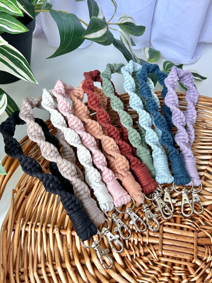 Twisted Macrame Wristlet Keychain
