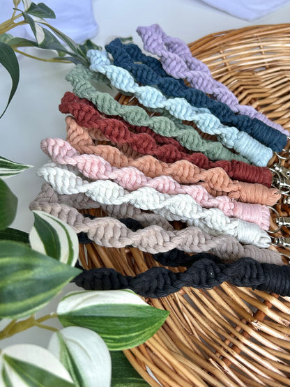 Twisted Macrame Wristlet Keychain