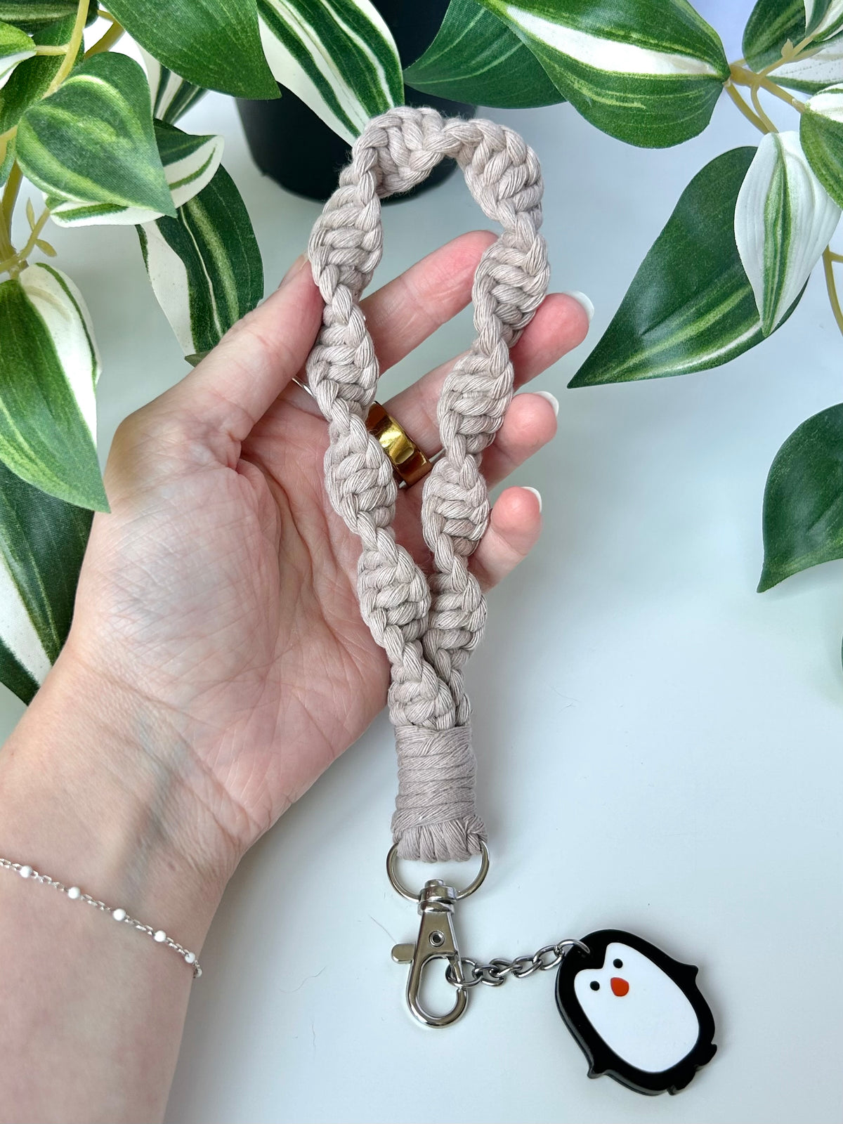 Twisted Macrame Wristlet Keychain