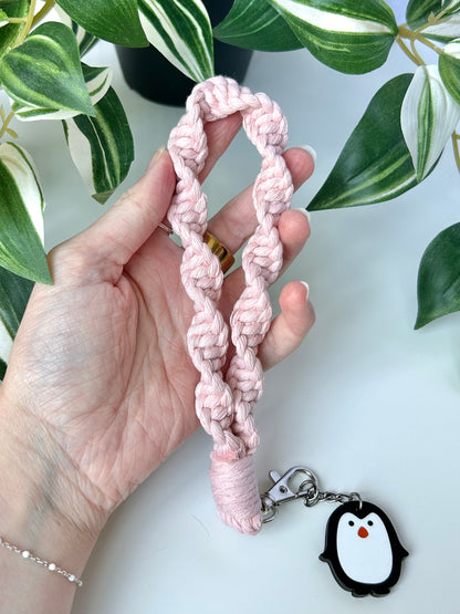 Twisted Macrame Wristlet Keychain