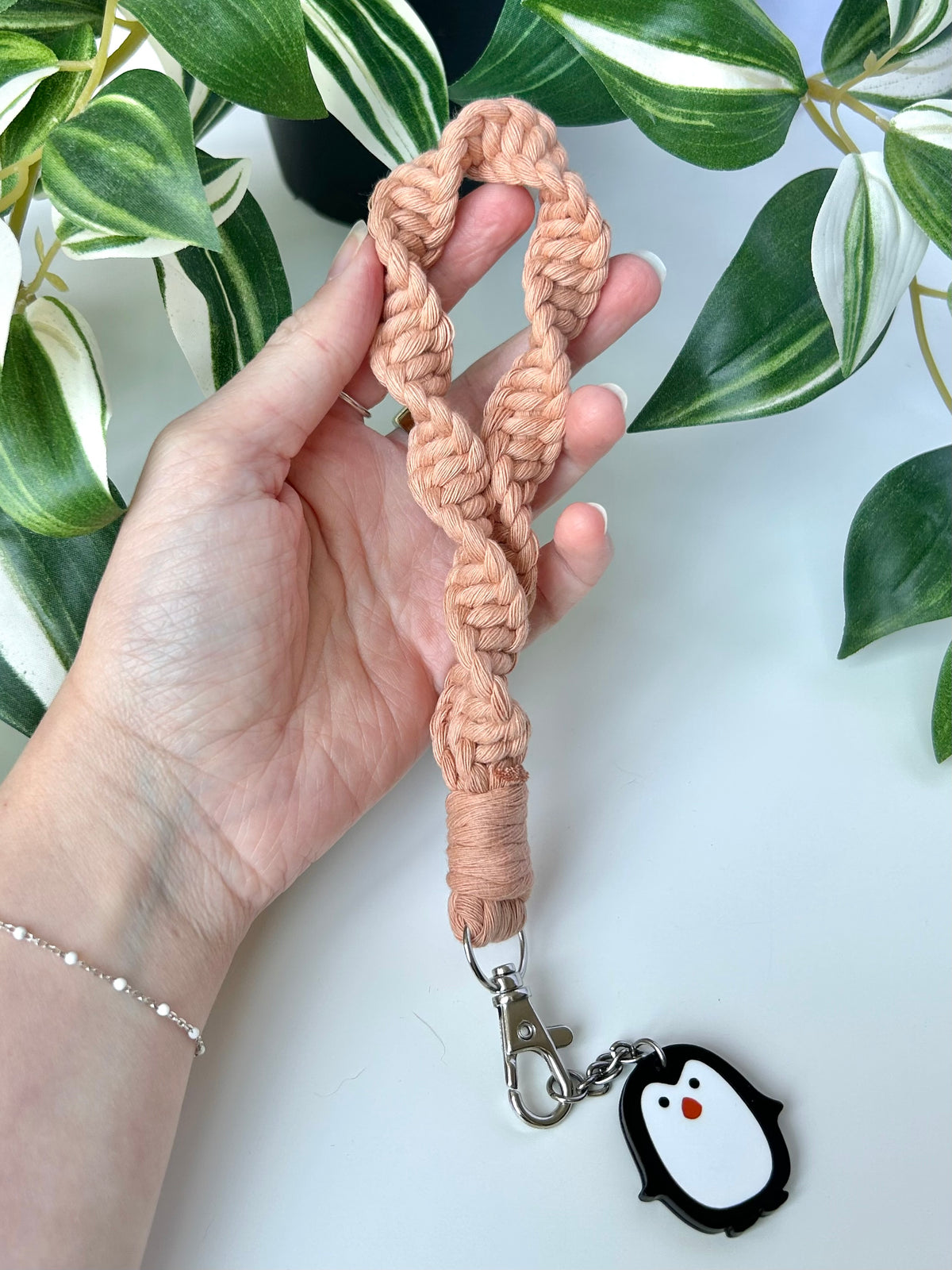 Twisted Macrame Wristlet Keychain