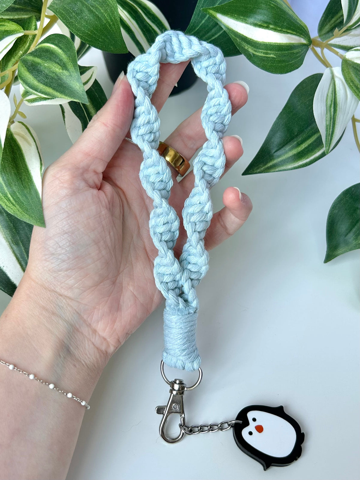 Twisted Macrame Wristlet Keychain