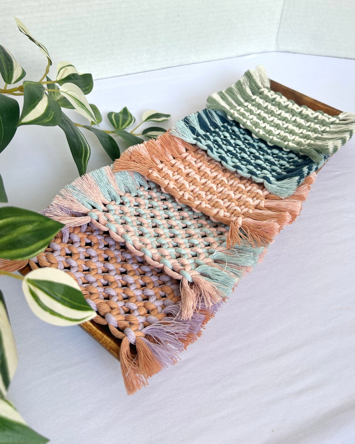Macrame Square Mug Coasters