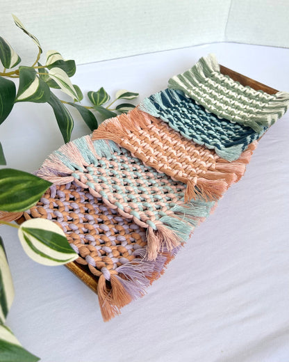 Macrame Square Mug Coasters