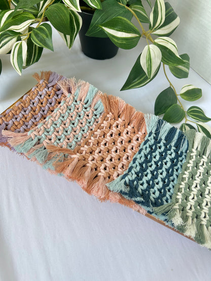 Macrame Square Mug Coasters