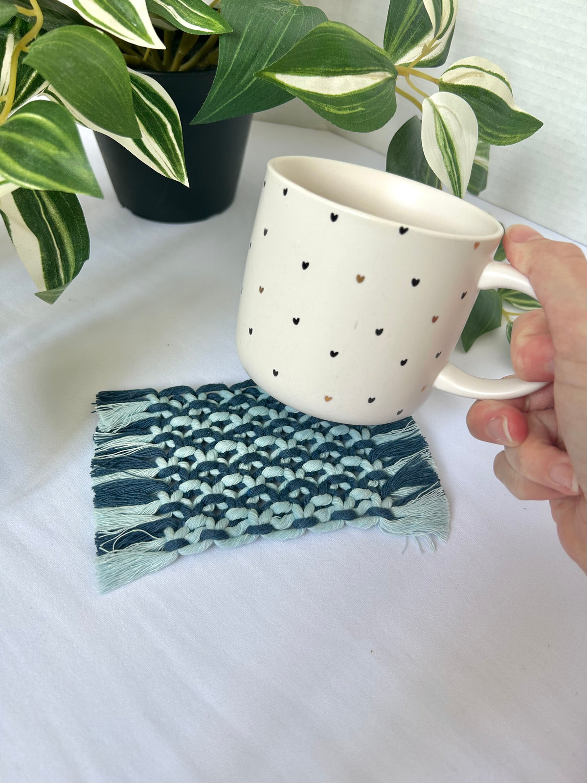 Macrame Square Mug Coasters