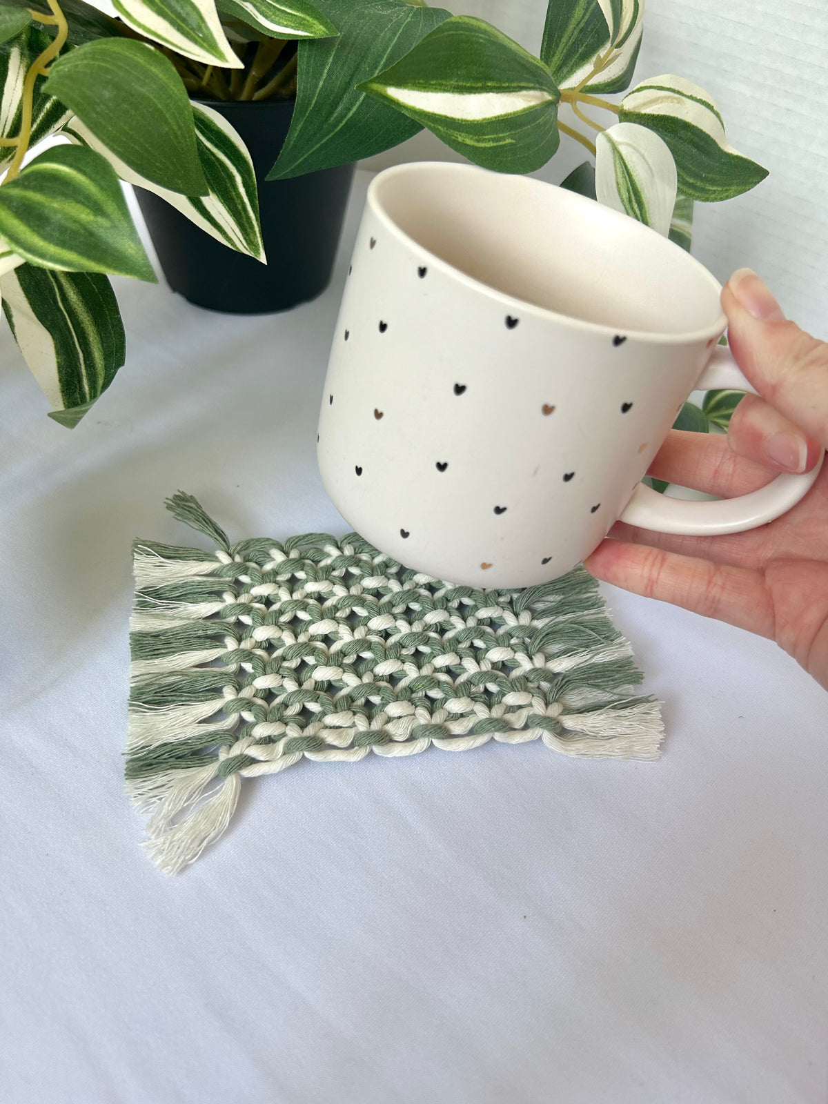 Macrame Square Mug Coasters