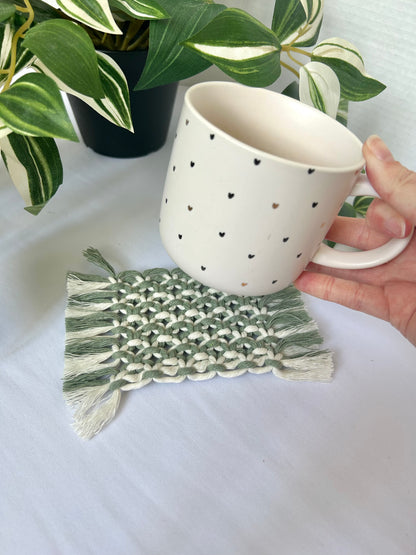 Macrame Square Mug Coasters