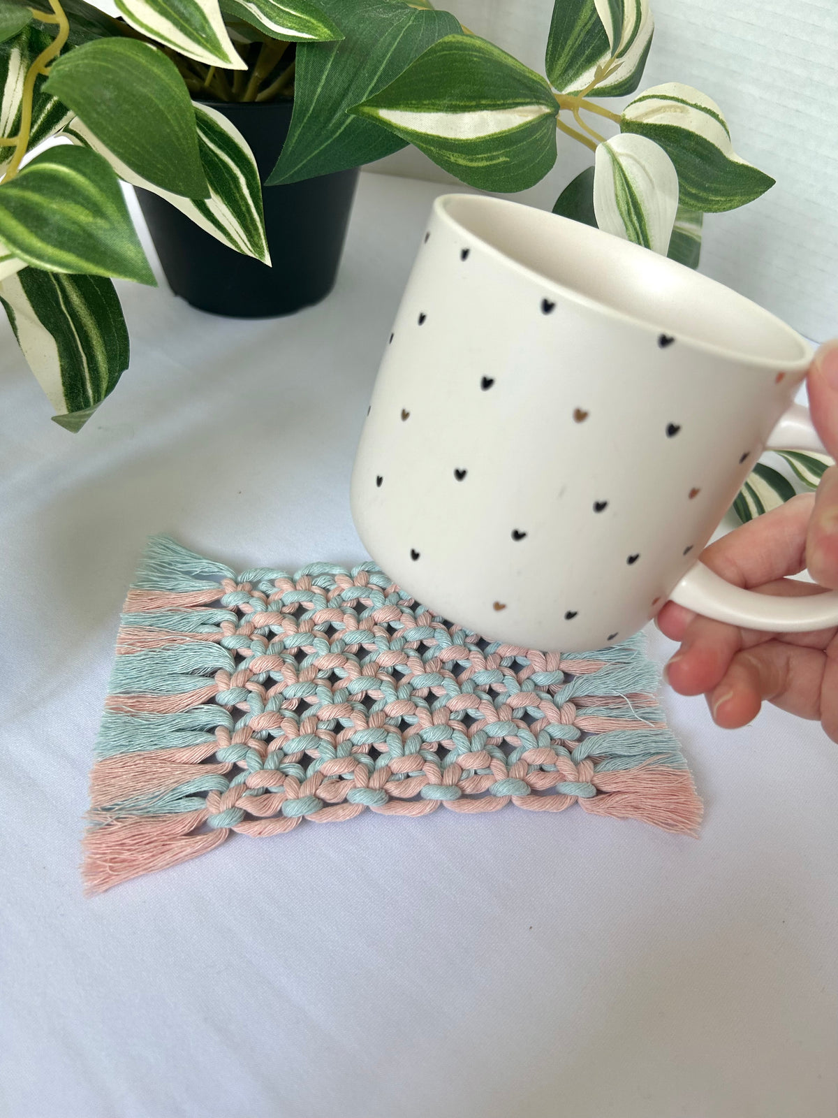 Macrame Square Mug Coasters