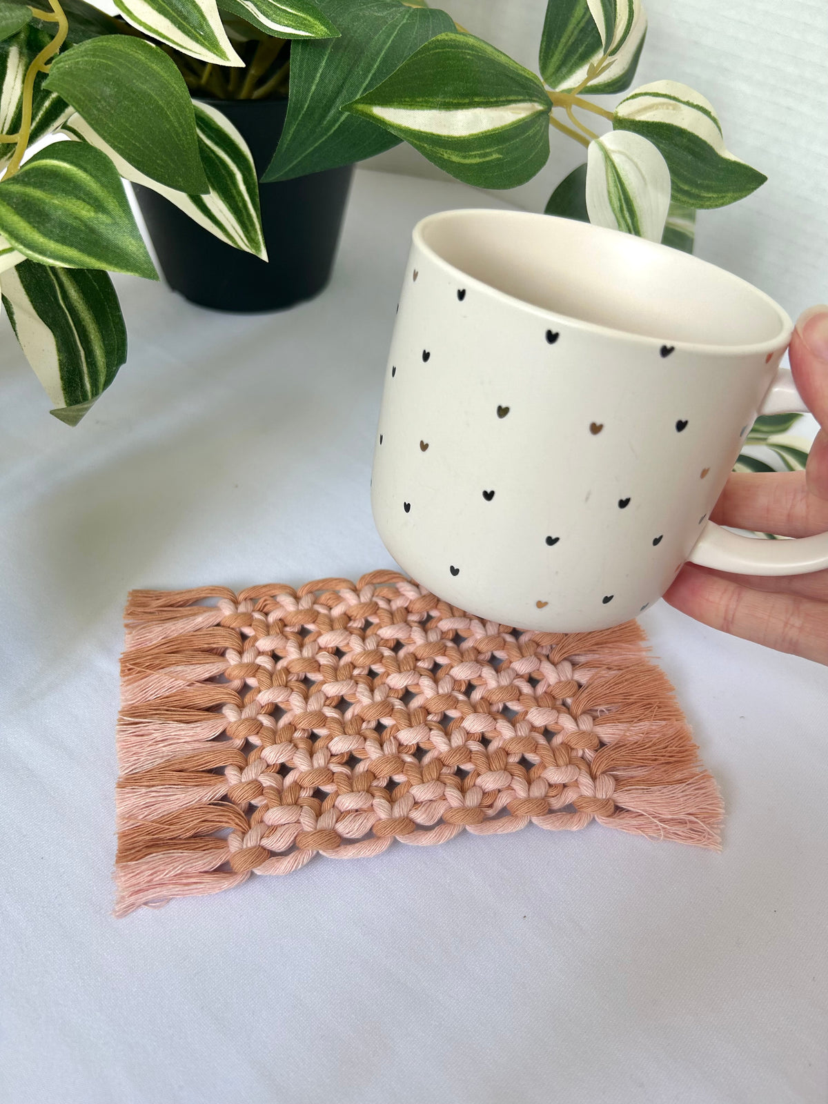 Macrame Square Mug Coasters