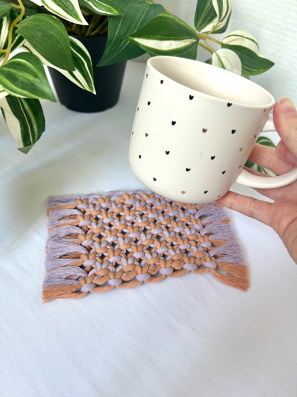 Macrame Square Mug Coasters