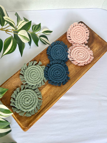 Macrame Car Coasters Set of 2