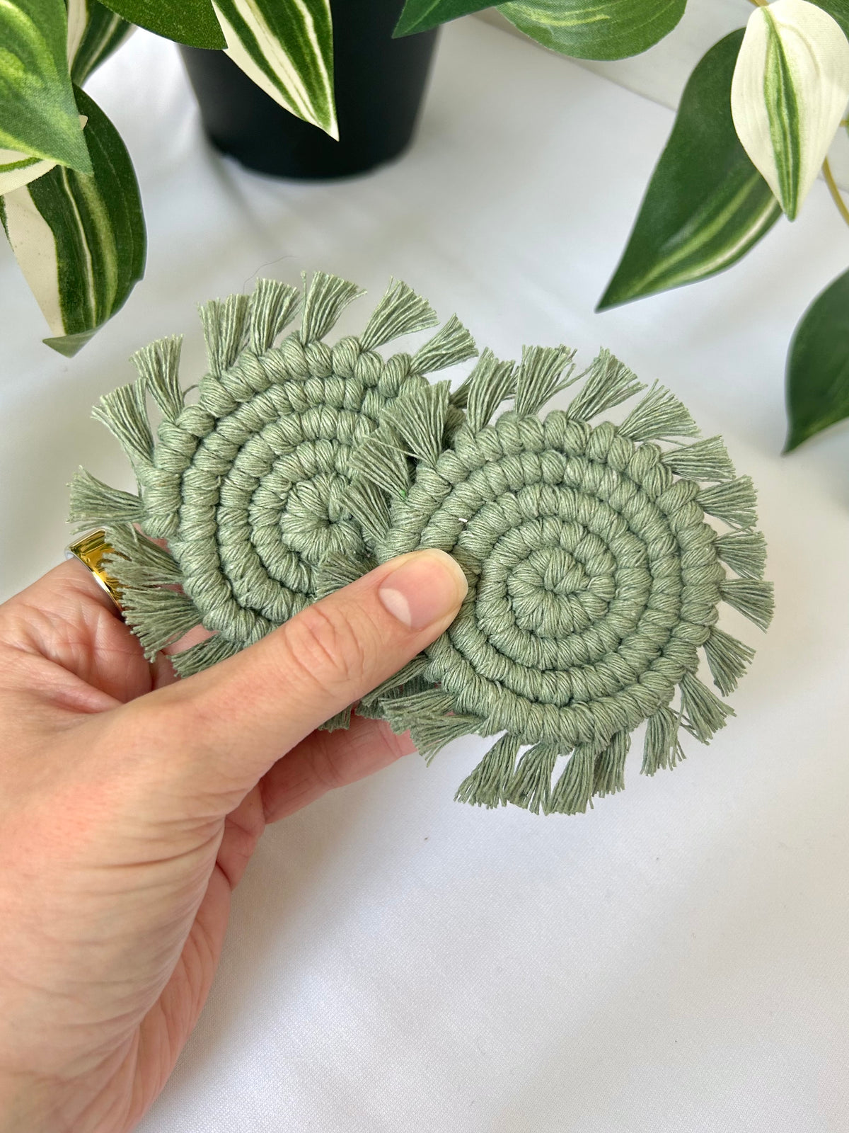 Macrame Car Coasters Set of 2