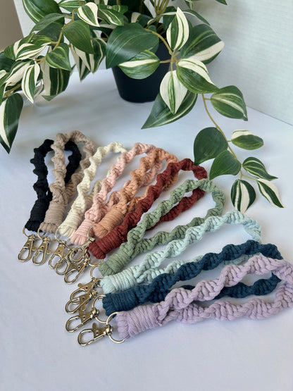 Twisted Macrame Wristlet Keychain