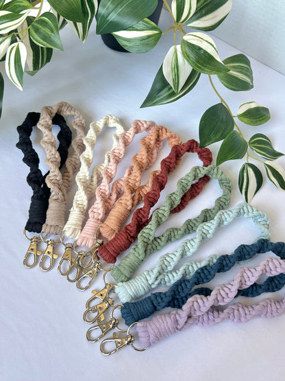 Twisted Macrame Wristlet Keychain