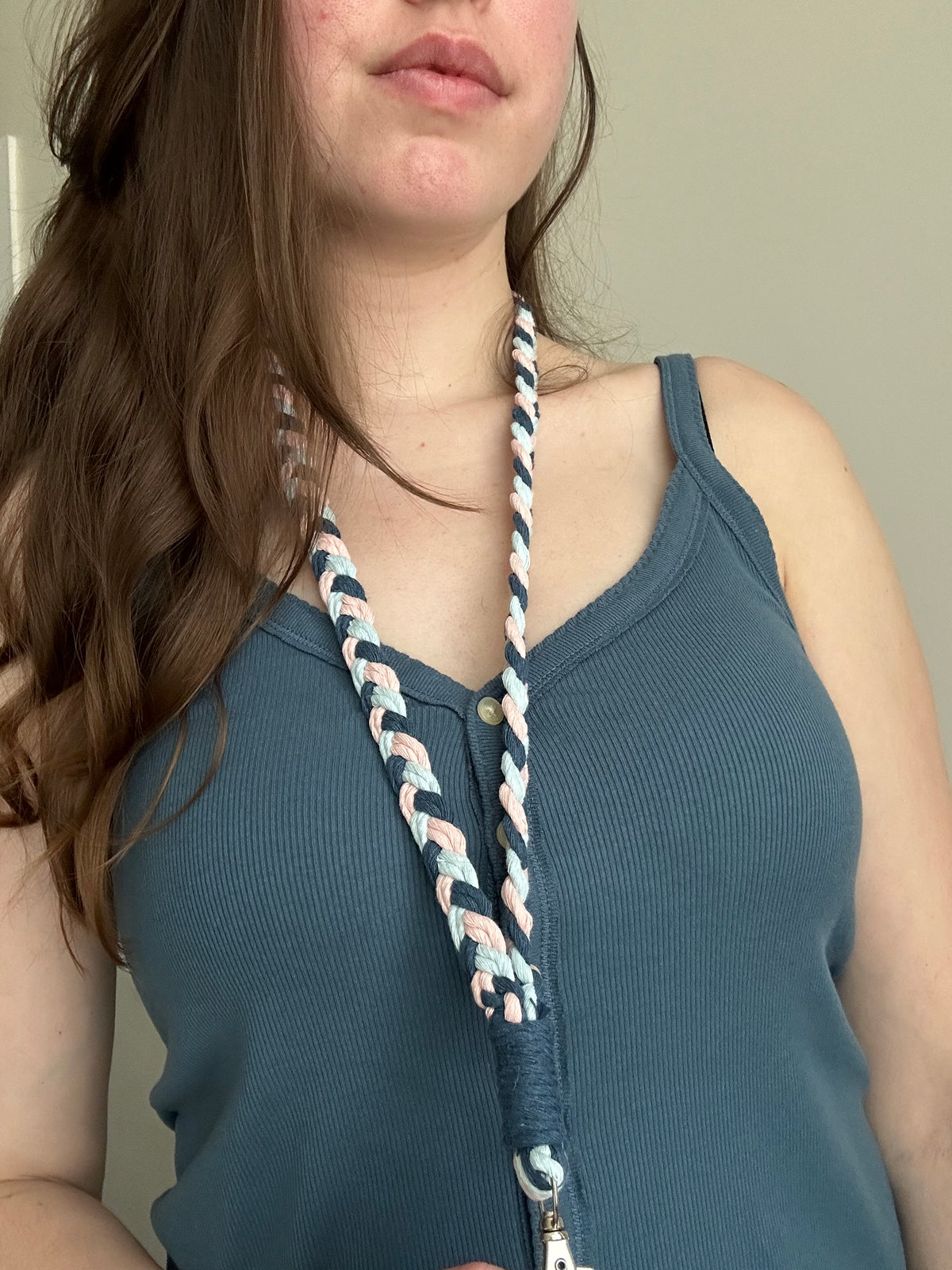 Braided Macrame Lanyard with Keyring
