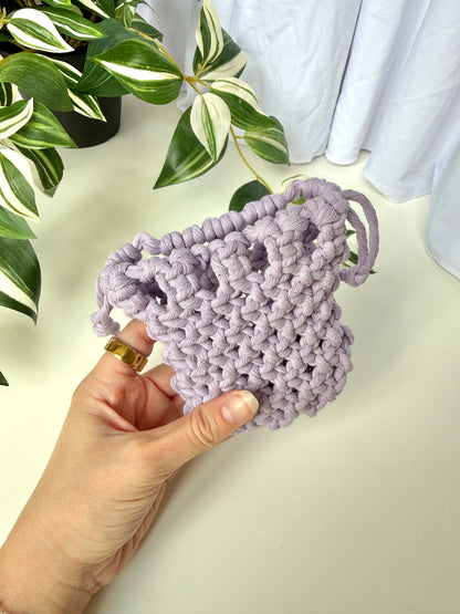 Mini Macrame Drawstring Pouch