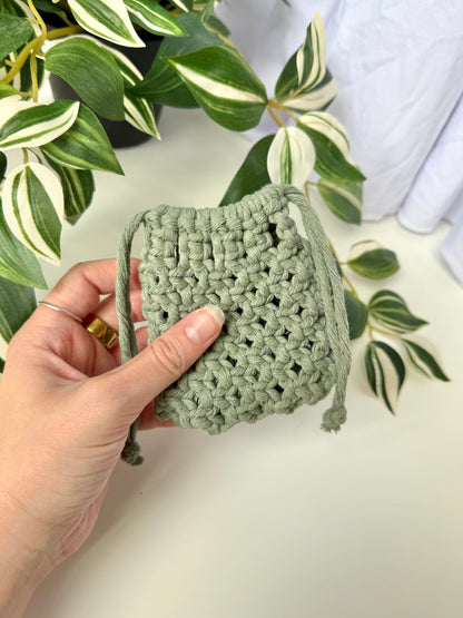 Mini Macrame Drawstring Pouch
