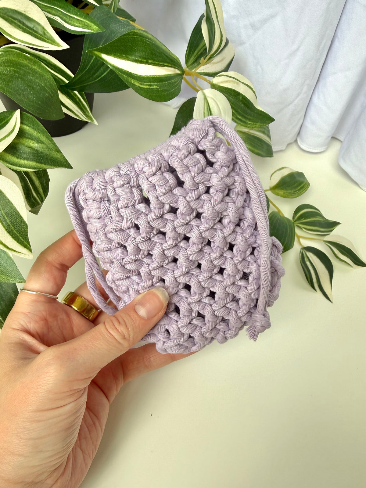 Mini Macrame Drawstring Pouch