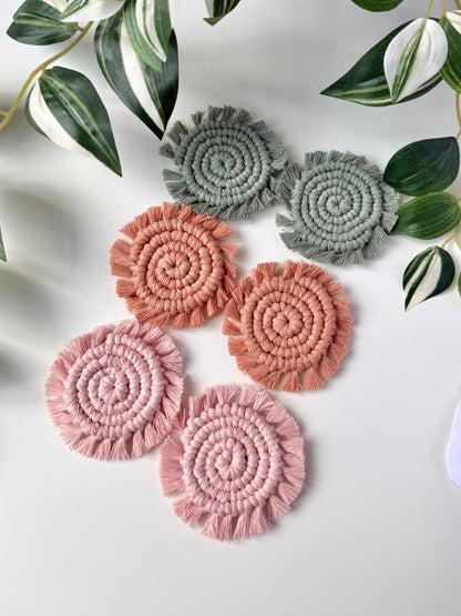 Macrame Car Coasters Set of 2