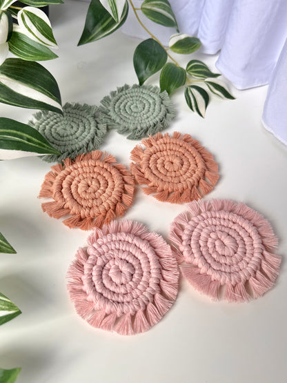 Macrame Car Coasters Set of 2