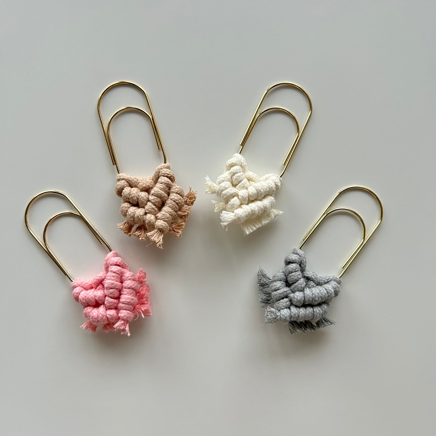 Macrame Paperclip Bookmark – Handmade Cotton Boho Book Lover Gift