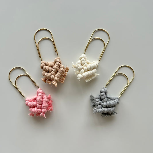 Macrame Paperclip Bookmark – Handmade Cotton Boho Book Lover Gift