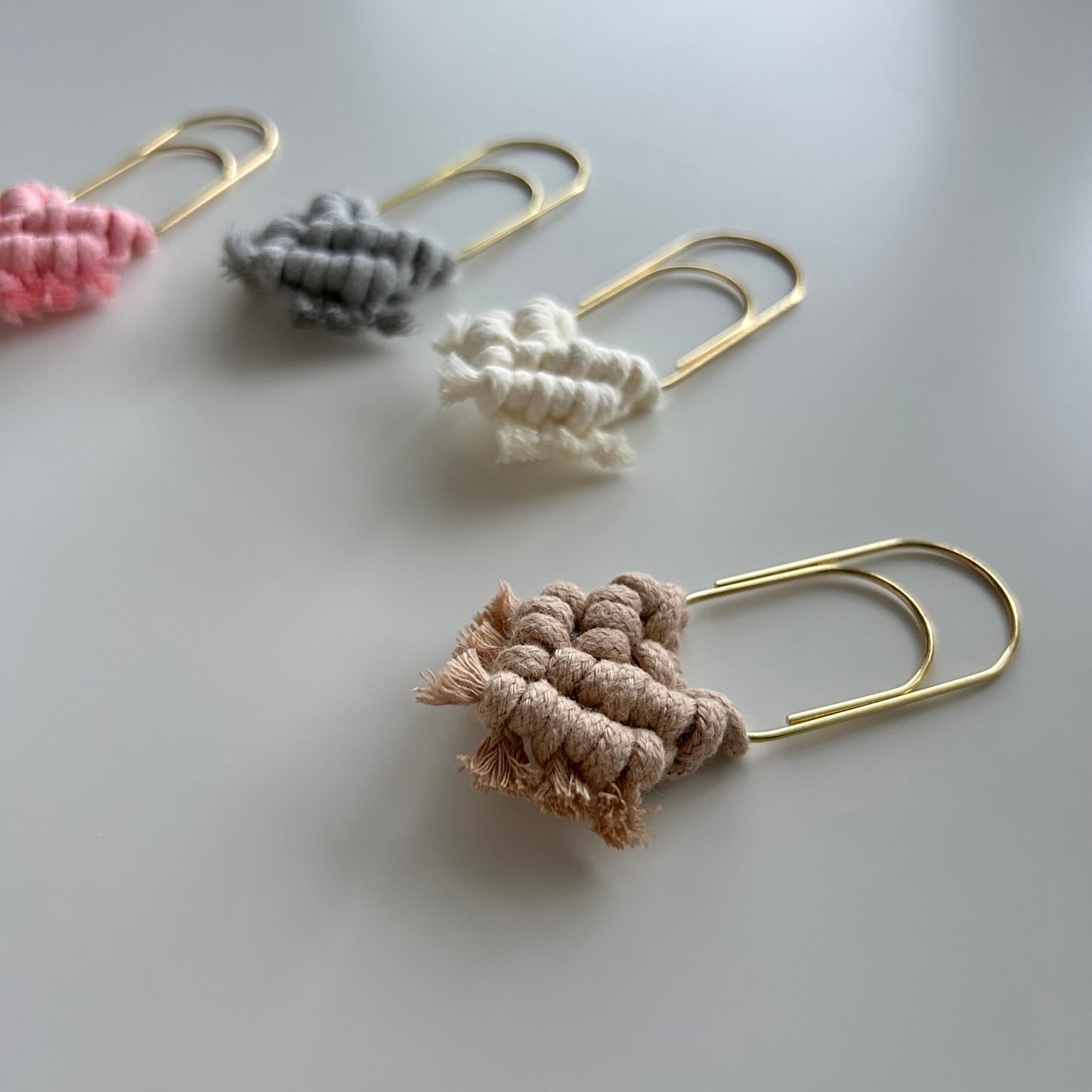 Macrame Paperclip Bookmark – Handmade Cotton Boho Book Lover Gift