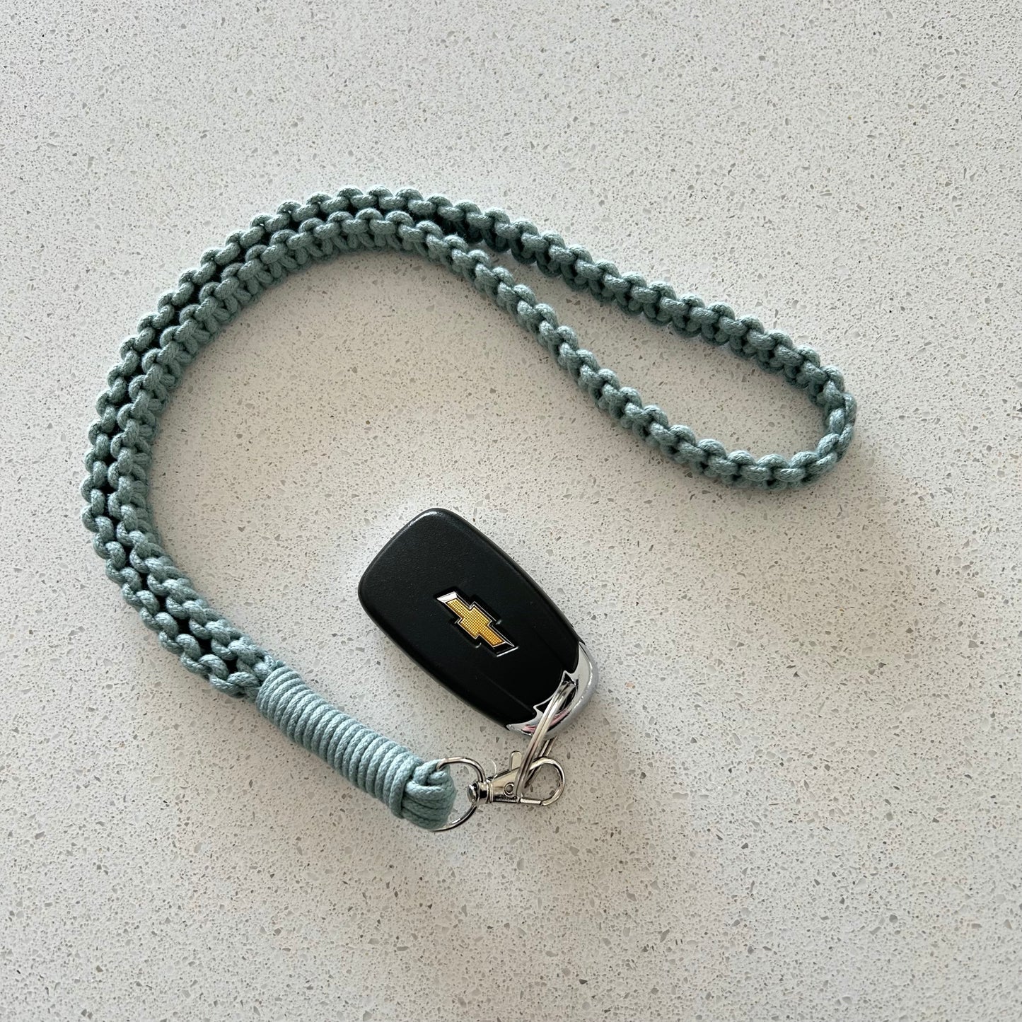 Macrame Lanyard Keychain – Handmade Cotton Boho Badge Holder & Key Ring