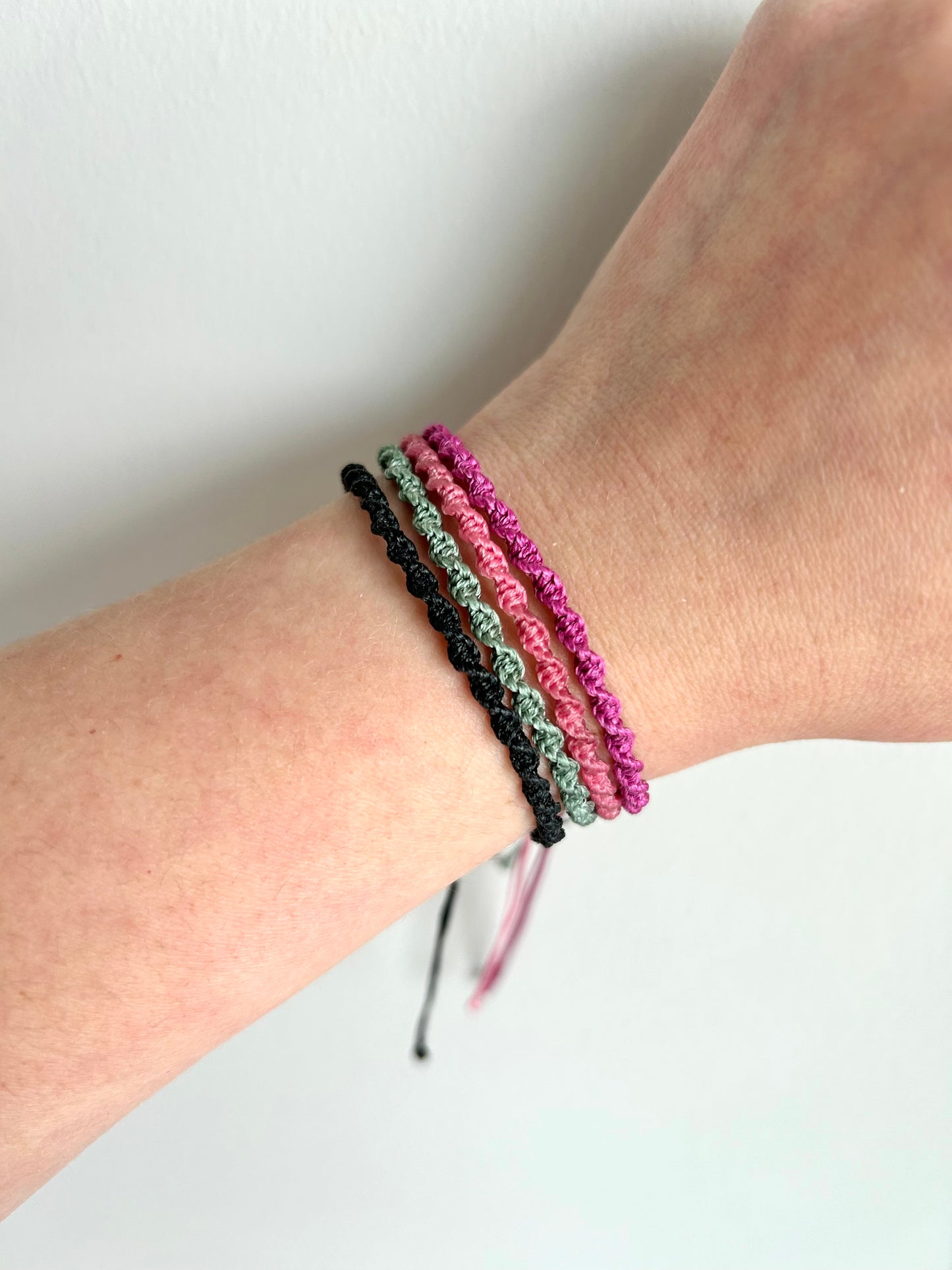 Twisted Macrame Friendship Bracelet – Adjustable Handmade Waxed Cord Boho Jewelry