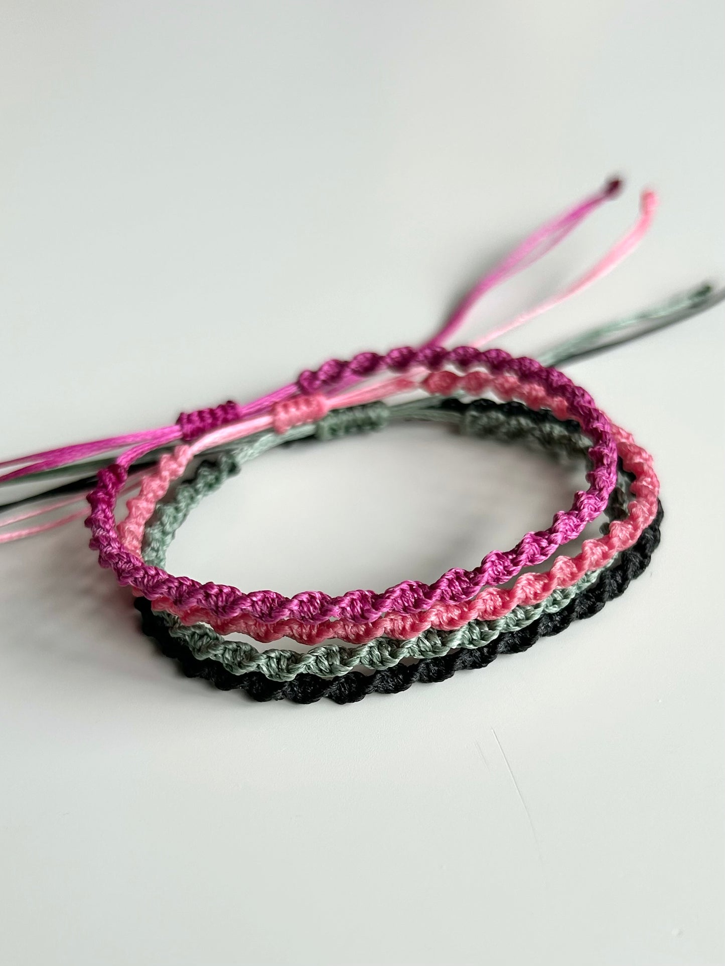 Twisted Macrame Friendship Bracelet – Adjustable Handmade Waxed Cord Boho Jewelry