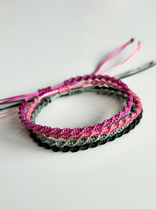 Twisted Macrame Friendship Bracelet – Adjustable Handmade Waxed Cord Boho Jewelry