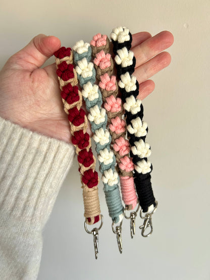 Macrame Paw Wristlet Keychain