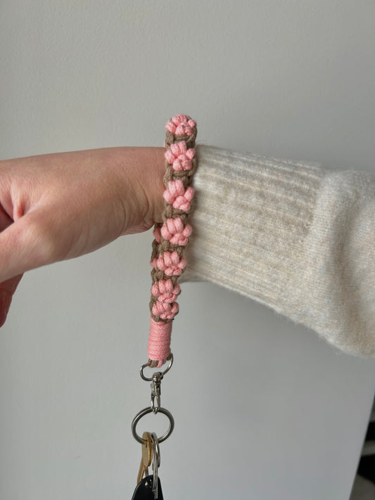 Macrame Paw Wristlet Keychain – Handmade Boho Pet Lover Keychain Gift