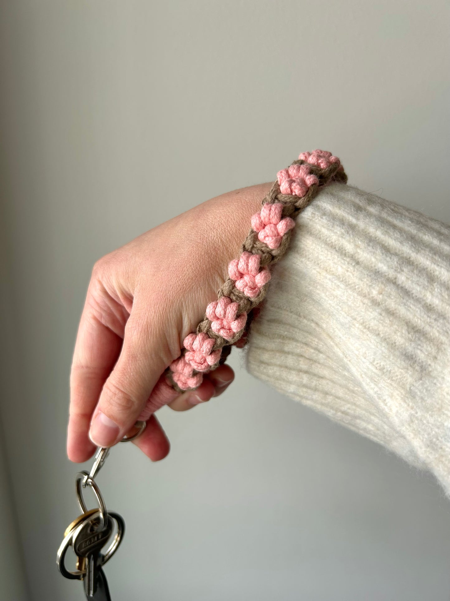 Macrame Paw Wristlet Keychain