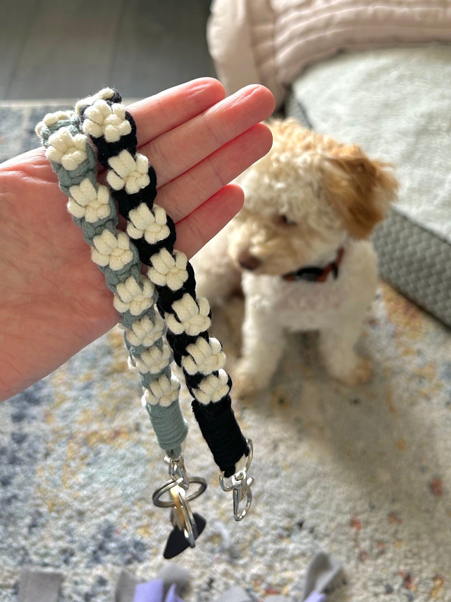 Macrame Paw Wristlet Keychain