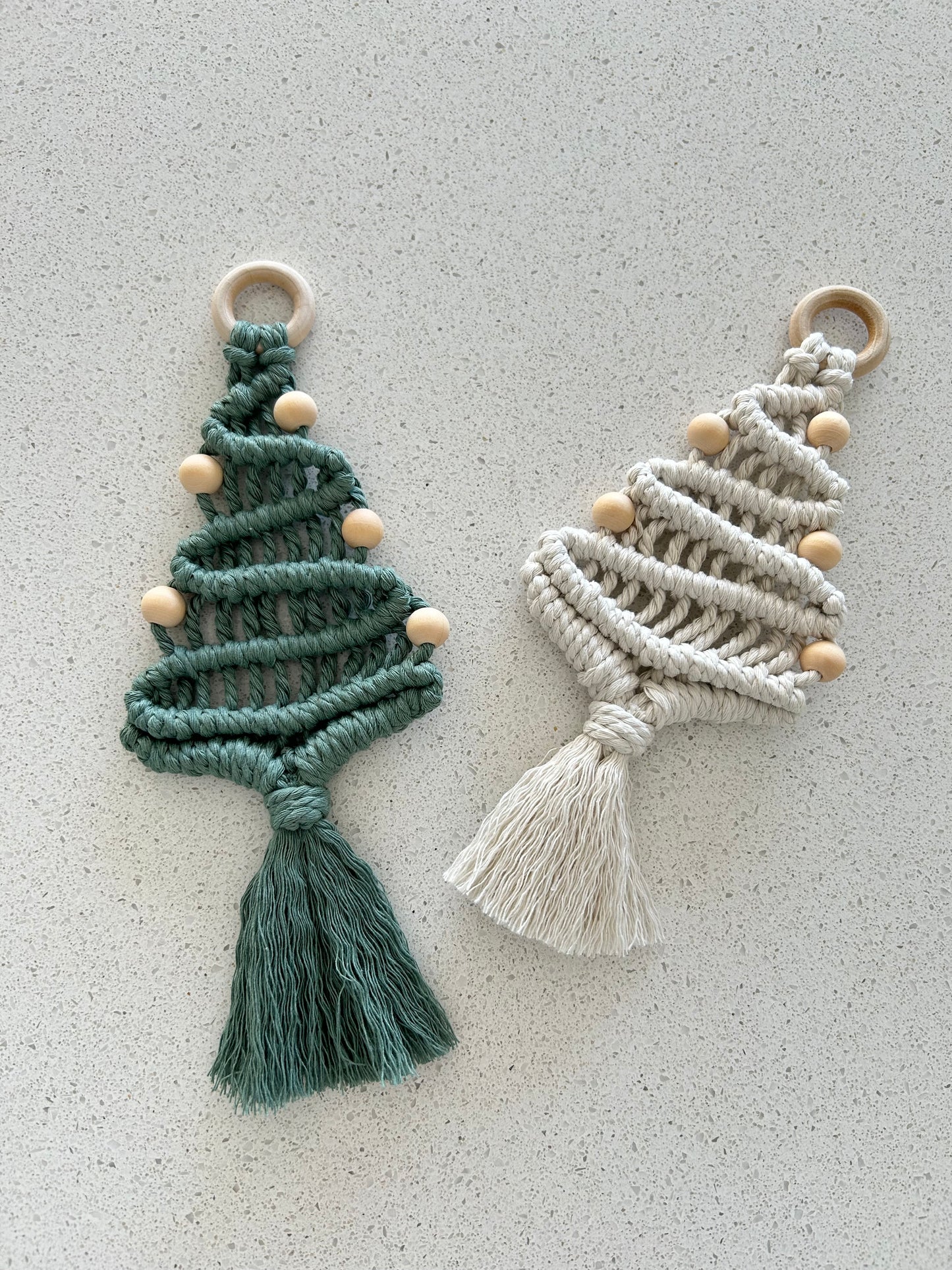 Handmade Macrame Christmas Tree Ornament - Boho Wall Hanging Holiday Decor