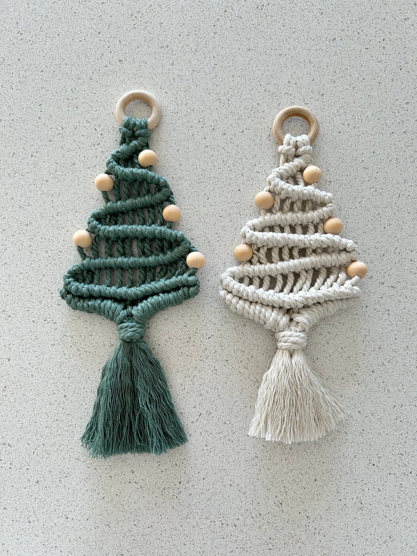 Handmade Macrame Christmas Tree Ornament - Boho Wall Hanging Holiday Decor