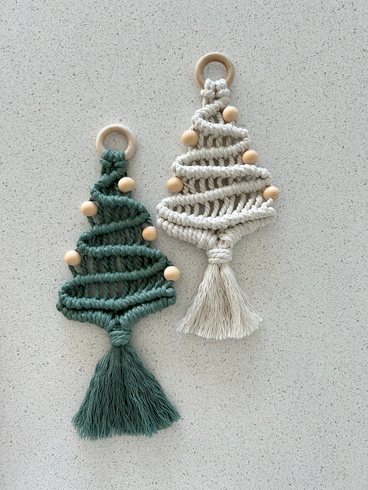 Handmade Macrame Christmas Tree Ornament - Boho Wall Hanging Holiday Decor