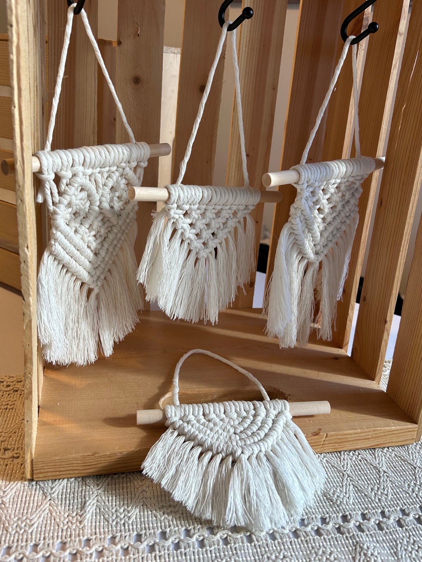 Mini Macrame Wall Hanging – Handmade Cotton Boho Home Decor