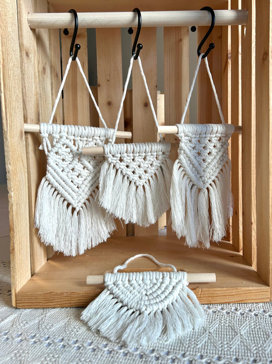 Mini Macrame Wall Hanging – Handmade Cotton Boho Home Decor