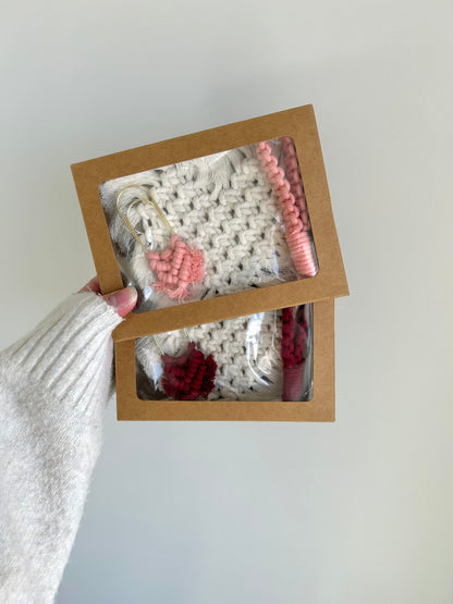 Boho Macrame Gift Bundle with Bookmark, Keychain and Coaster