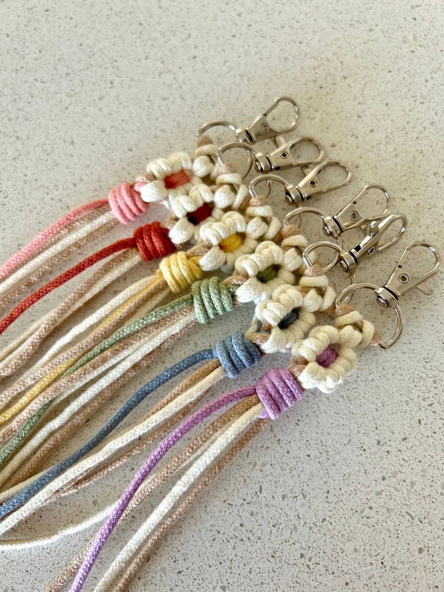 Macrame Flower Keychain