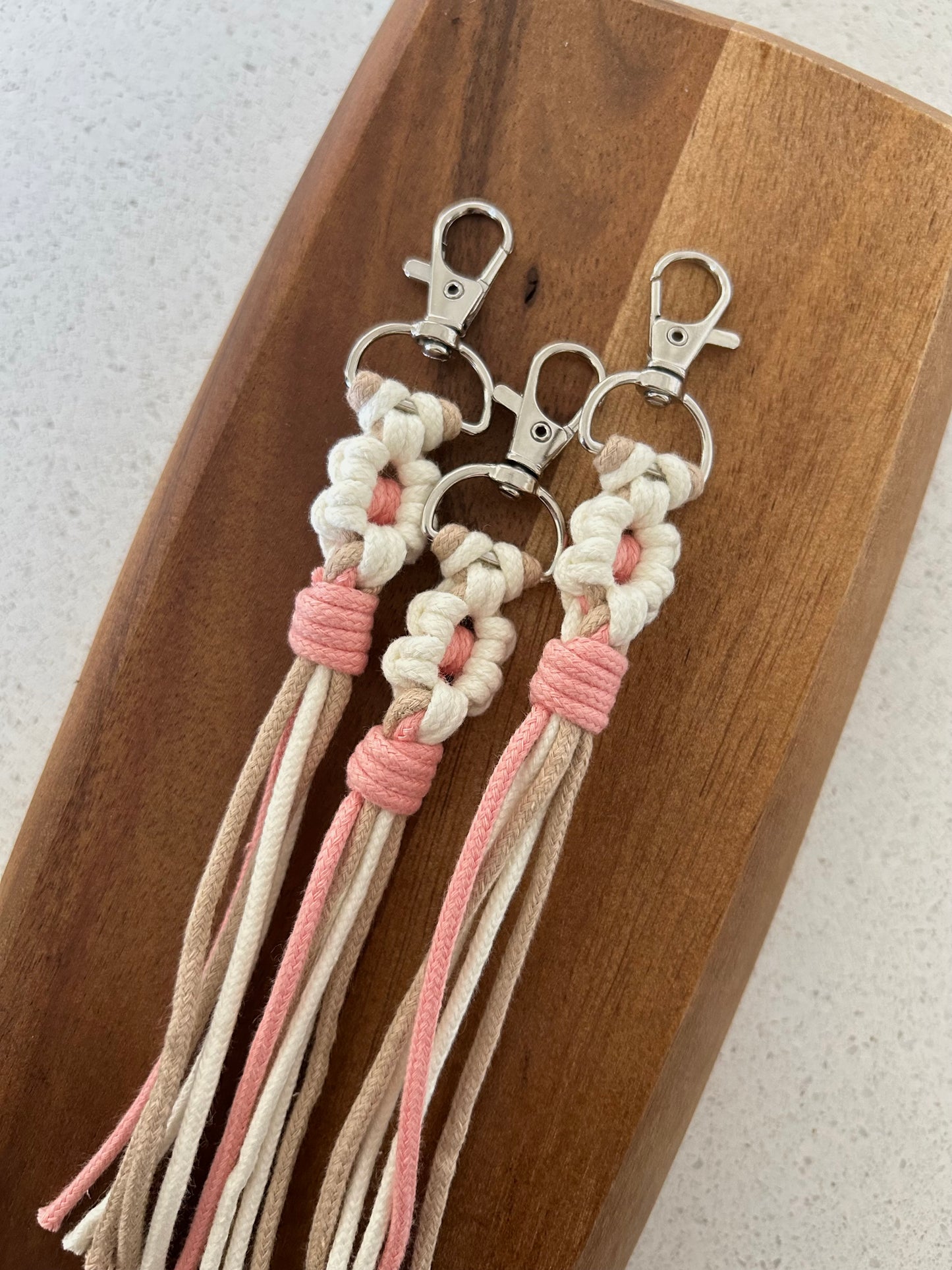Macrame Flower Keychain